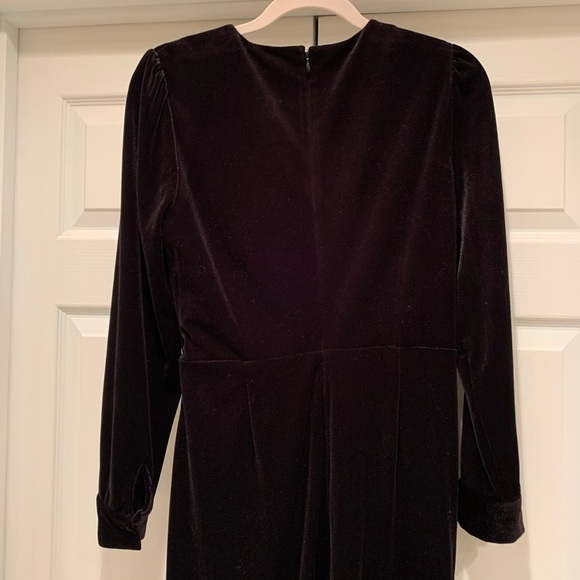 Alex Marie Black Velvet Midi Dress Size 6 - Picture 6 of 6